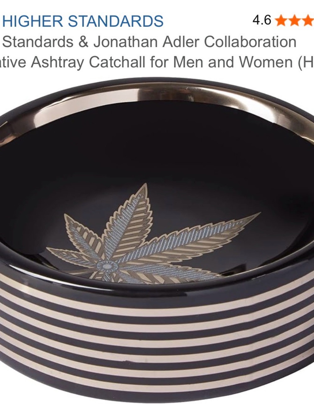 Jonathan Adler Black and Gold Ceramic Hashish Catchall